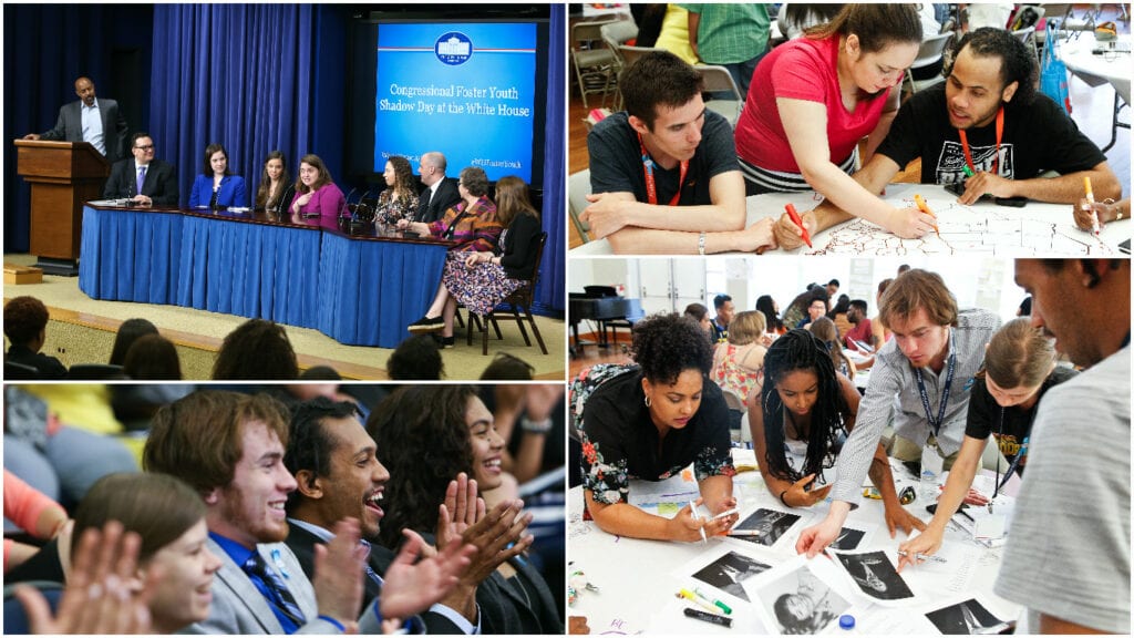 Collage of youths participating in activities for Shadow day